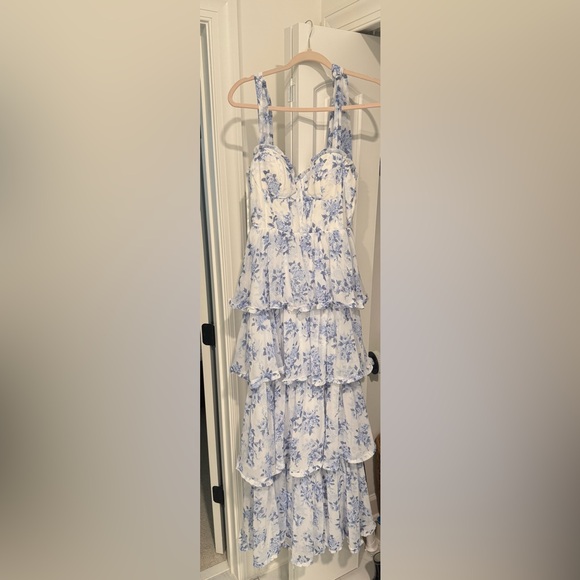 Blue Floral Dress - Picture 4 of 5